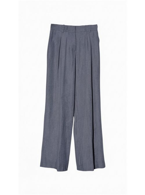 Women's pants with pleats in gray denim Good match | AP21-42U90